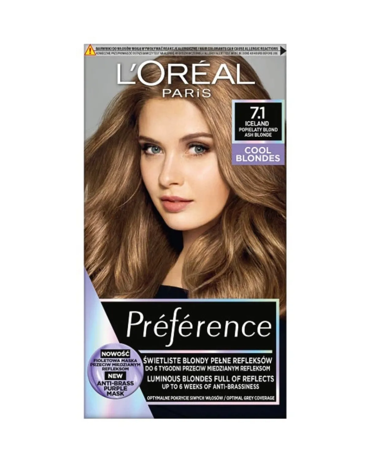 LOREAL PARIS PREFERENCE FARBA ZA KOSU-7.1 ICELAND ASH BLONDE 