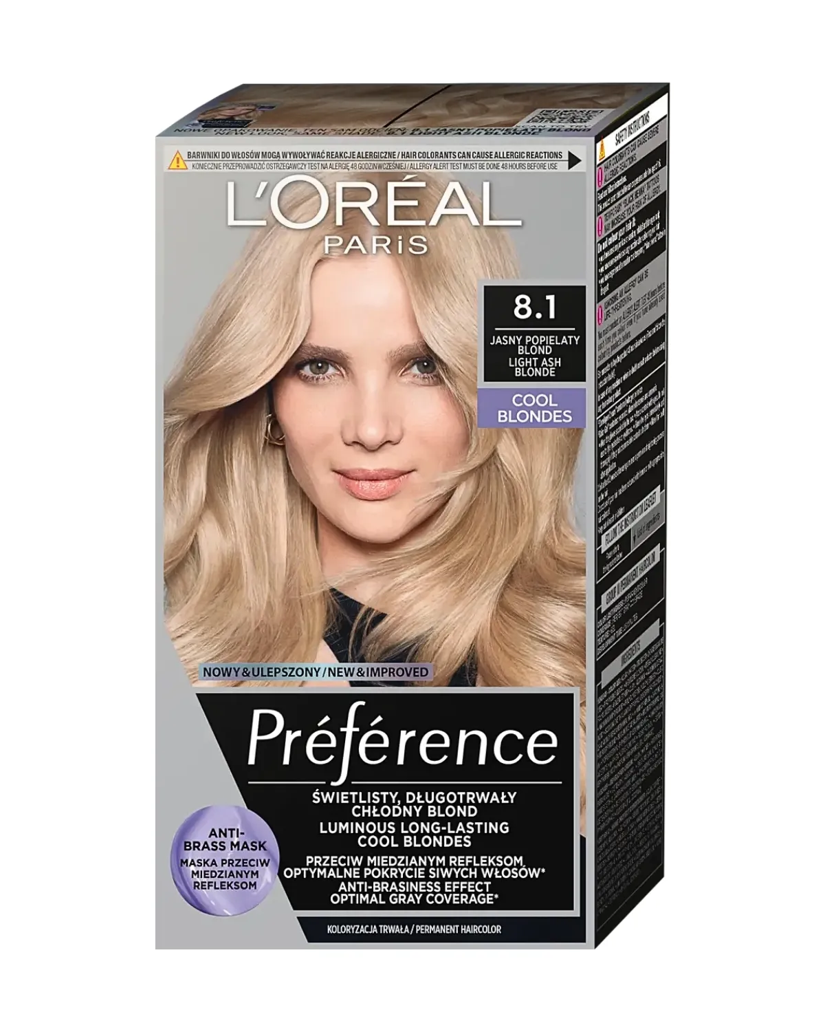 LOREAL PARIS PREFERENCE FARBA ZA KOSU-8.1 COPENHAGEN LIGHT ASH BLONDE 