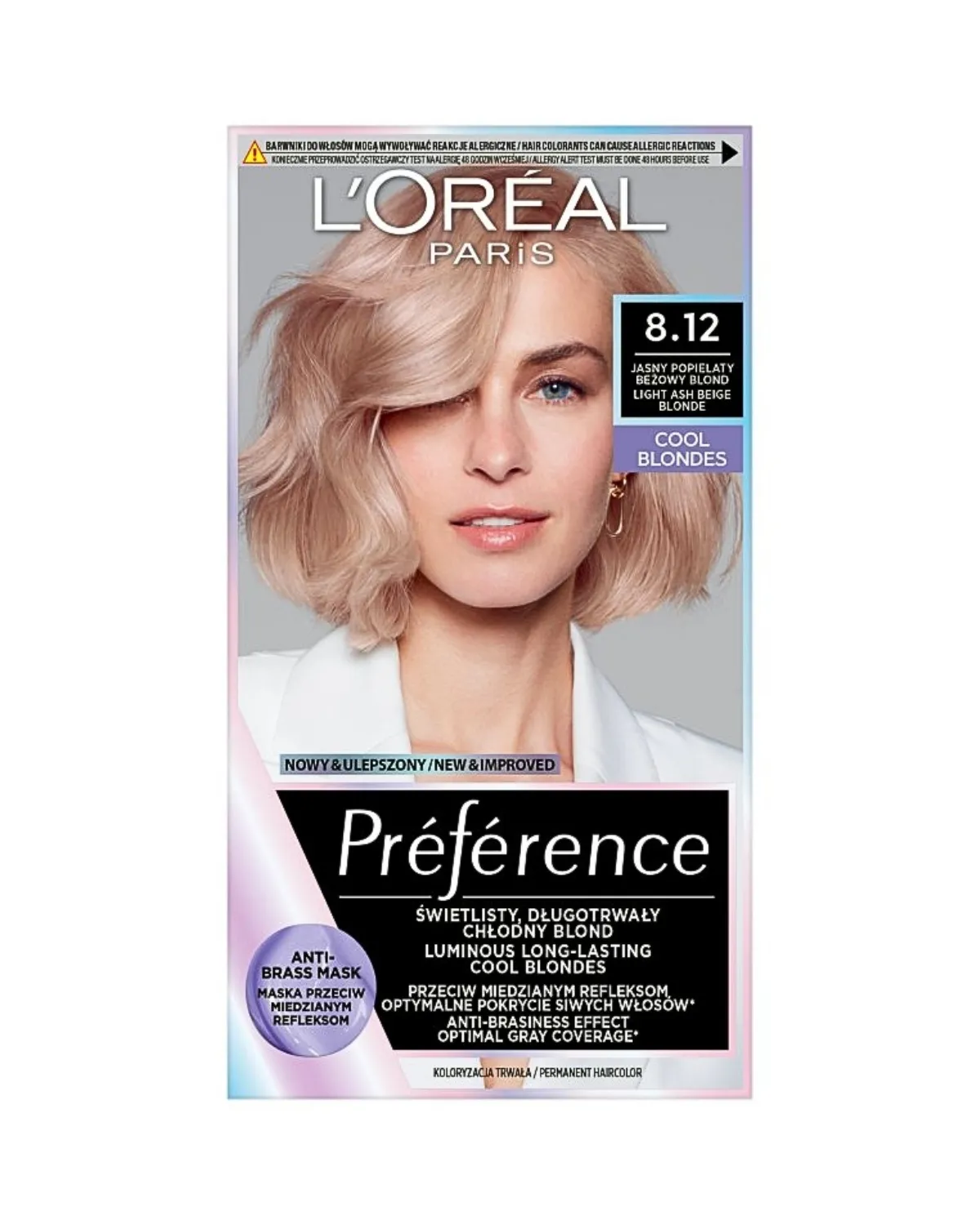 LOREAL PARIS PREFERENCE FARBA ZA KOSU-8.12 ALASKA LIGHT BEIGE BLOND 