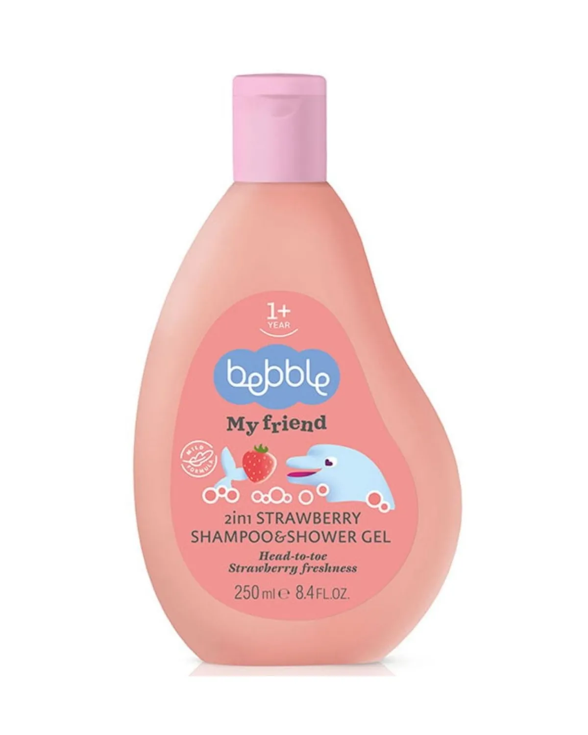 BEBBLE 1Y+ ŠAMPON TUŠ GEL 250ML JAGODA 
