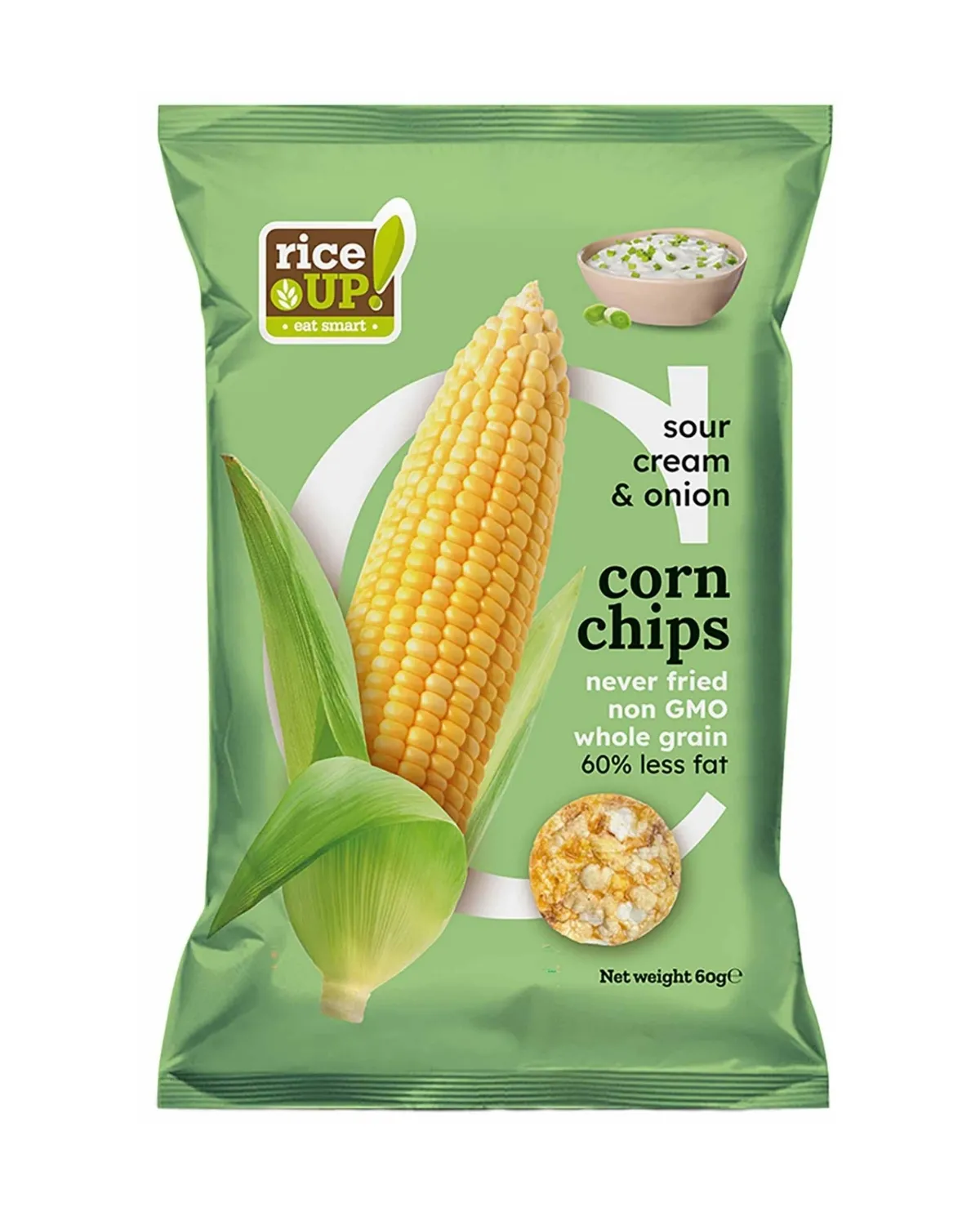 RICE UP KUKURUZNI ČIPS - PAVLAKA LUK 60G 