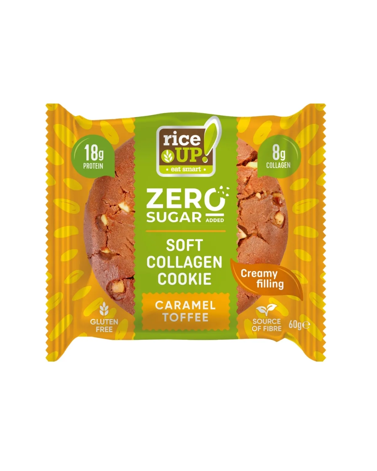 RICE UP! COLLAGEN COOKIE CARAMEL TOFFEE WITH FILING 60G 