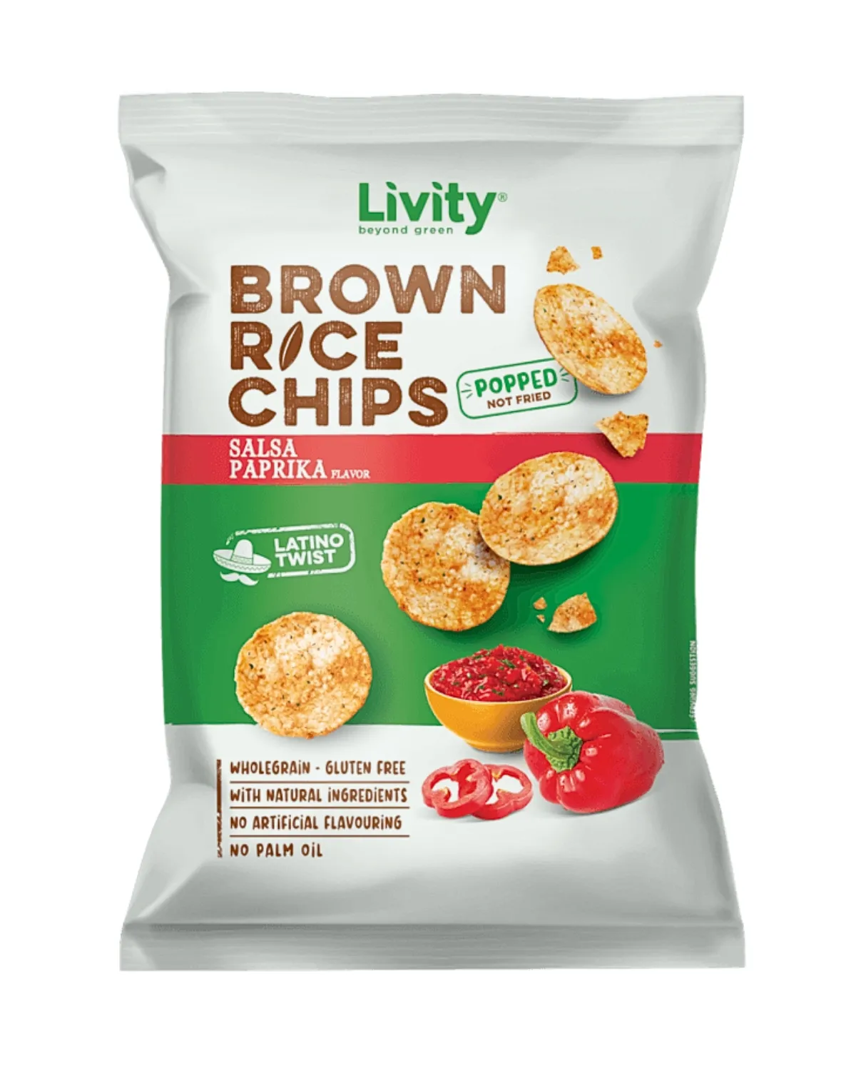LIVITY BROWN RICE CHIPS - SALSA PAPRIKA 