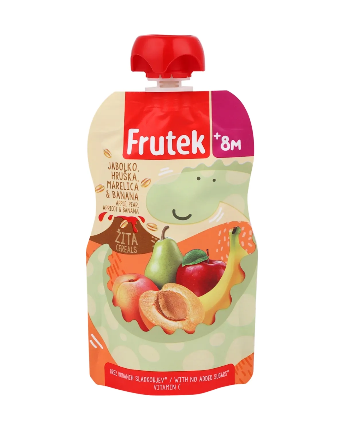 FRUTEK POUCH KAŠICA 100G - JABUKA BANANA KAJSIJA KRUŠKA ŽITARICE 