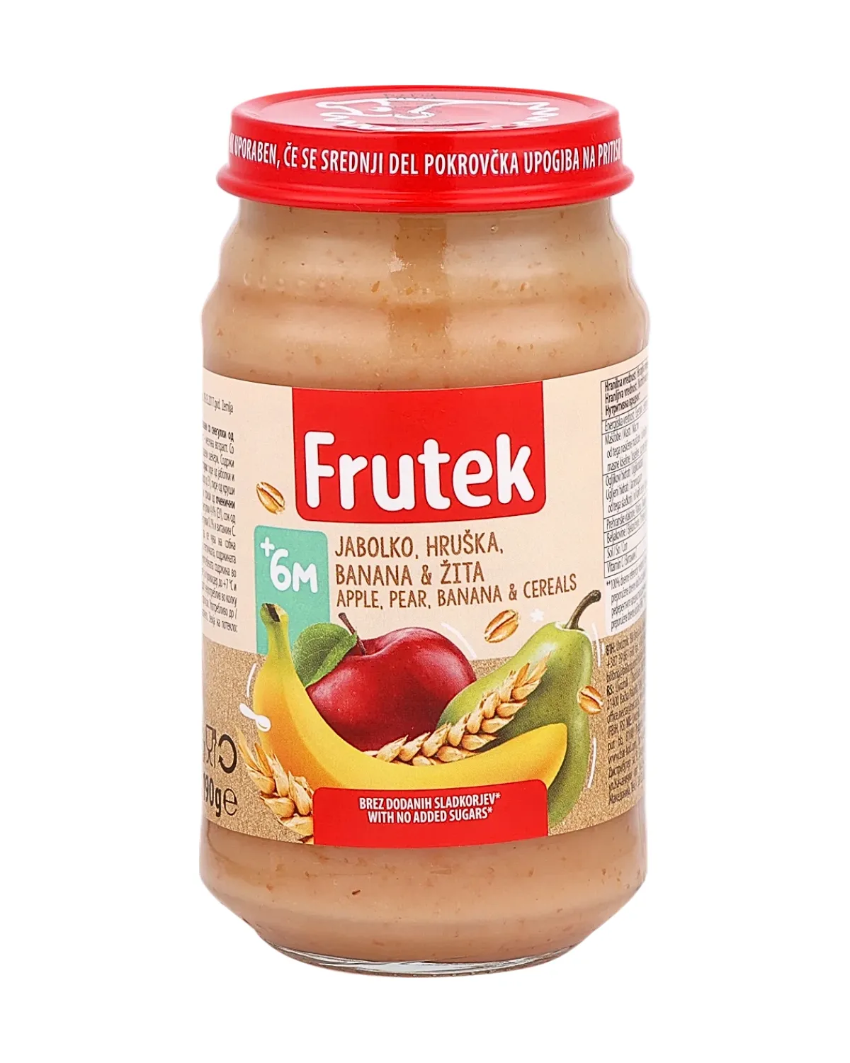 FRUTEK KAŠICA 190G - JABUKA KRUŠKA BANANA ŽITARICE 