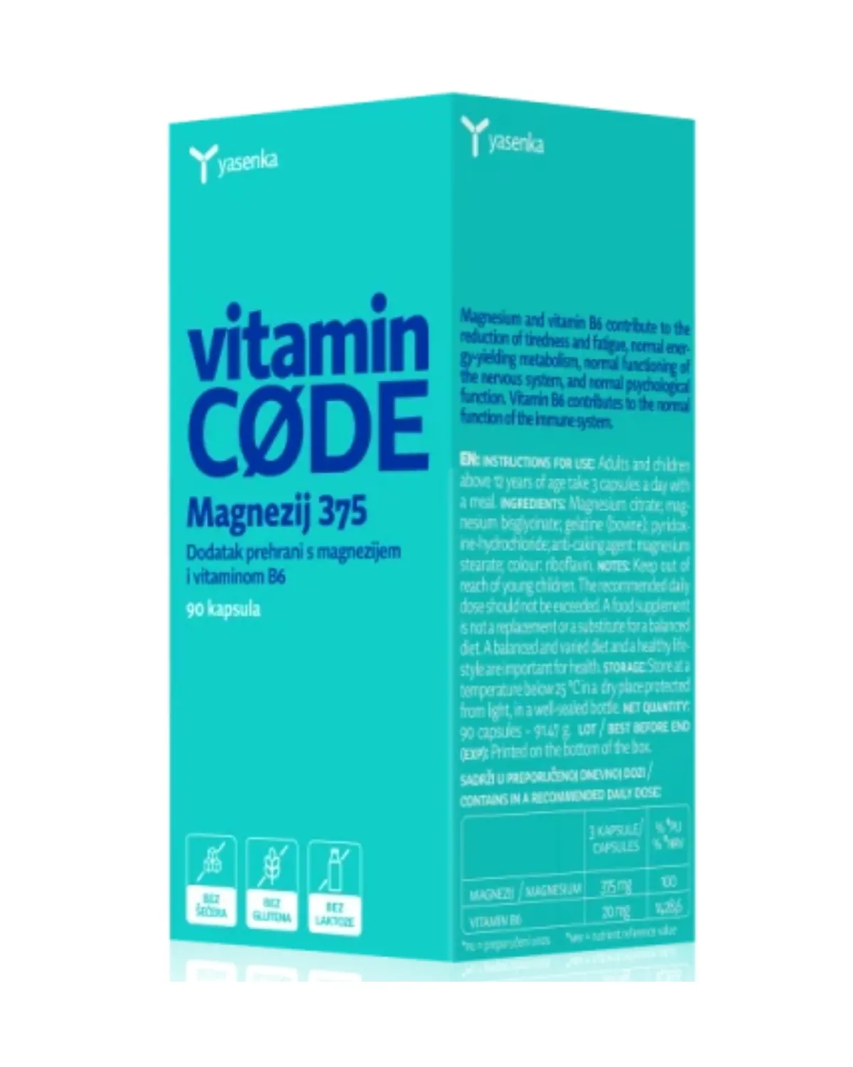 YASENKA VITAMIN CODE MAGNEZIJ 375 KAPSULE A 90 
