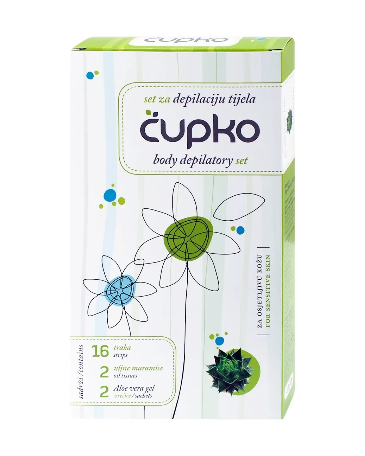 ČUPKO TRAKE ZA DEPILACIJU TIJELA SENSITIVE 