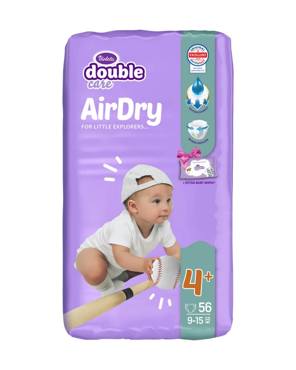 VIOLETA PELENE AD 4+ 56/1 (9-20KG MAXI PLUS) + VLAŽNE MARAMICE GRATIS