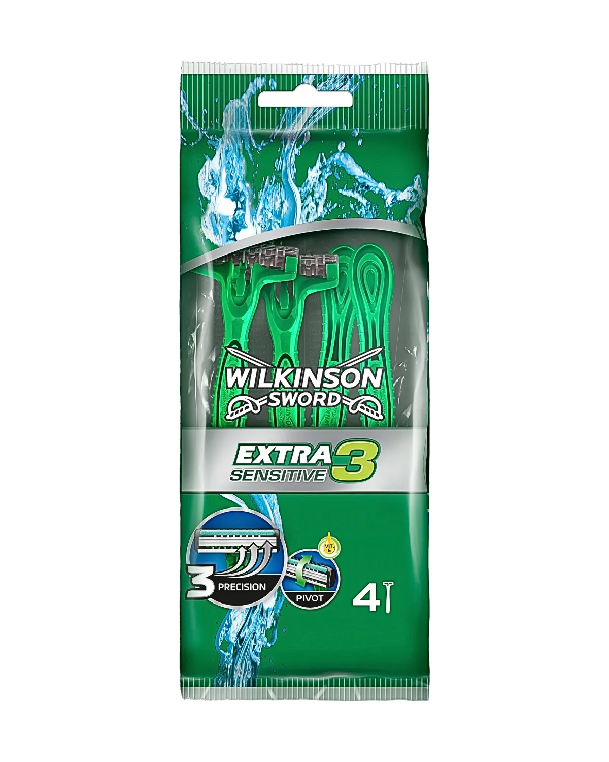 WILKINSON SWORD EXTRA 3 SENSITIVE - JEDNOKRATNI BRIJAČI ZA MUŠKARCE 4 KOMADA 