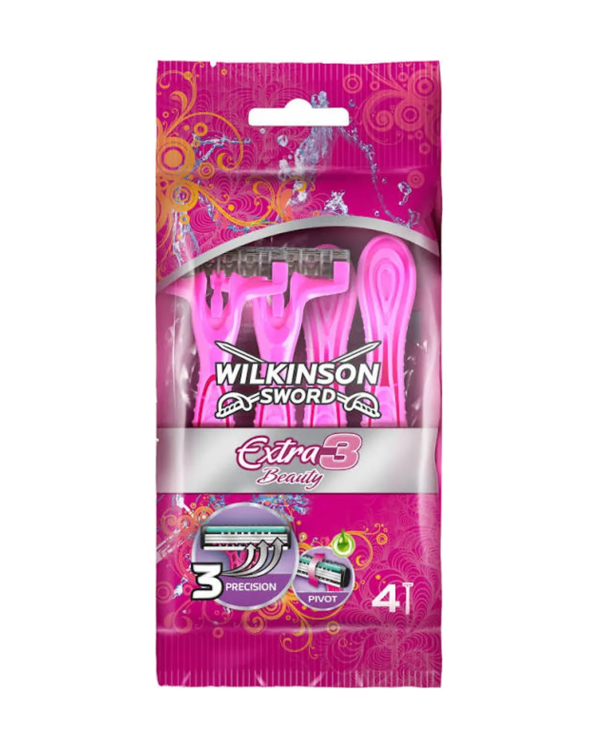 WILKINSON SWORD EXTRA 3 BEAUTY - JEDNOKRATNI BRIJAČI ZA ŽENE 4 KOMADA 