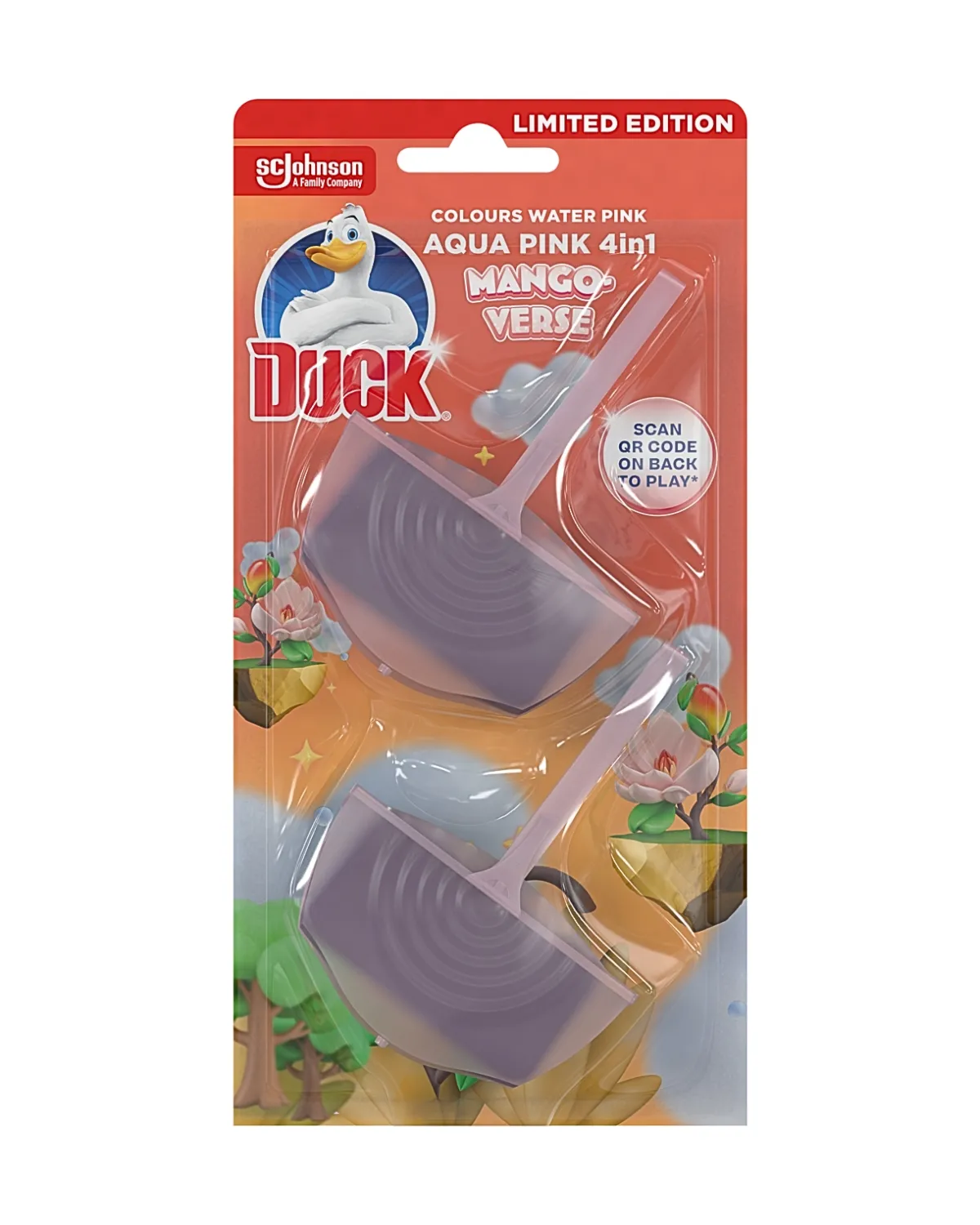 DUCK AQUA PINK 4IN1 MANGO - OSVJEŽIVAČ ZA WC ŠOLJU 2X40G 