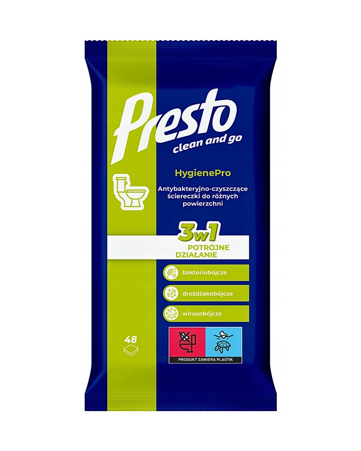 PRESTO CLEAN AND GO ANTIBAKTERIJSKE MARAMICE ZA ČIŠĆENJE 48/1 