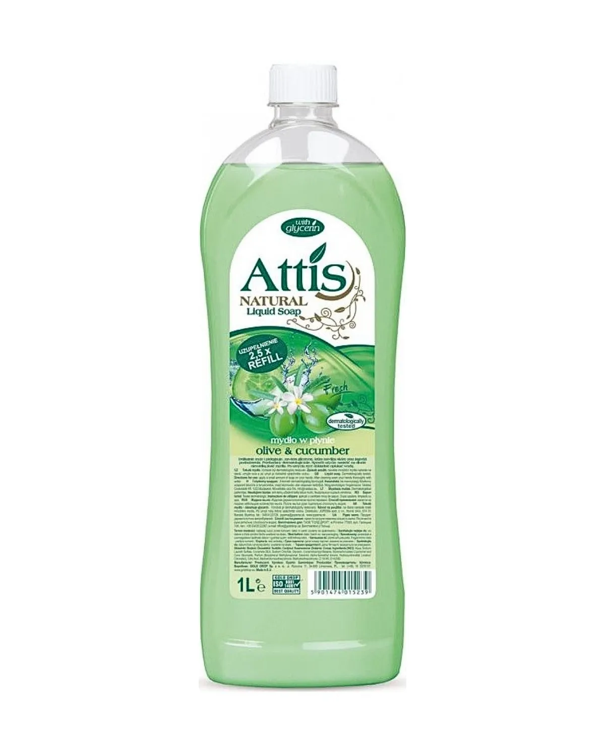ATTIS NATURAL LIQUID SOAP OLIVE & CUCUMBER 1000ML 