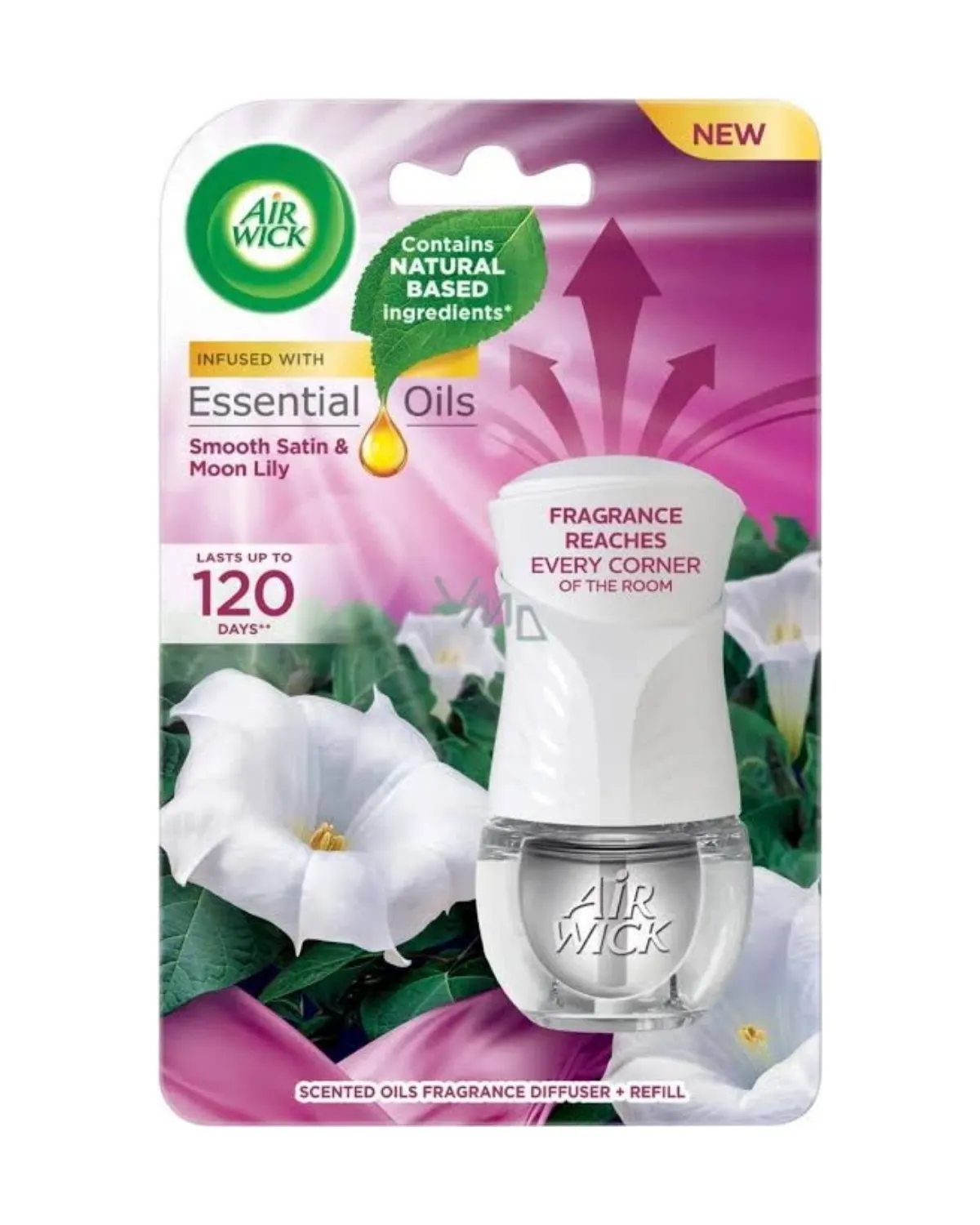 AIRWICK AIR FRESHNER APARAT + REFILL OSVJEŽIVAČ19ML SMOOTH SATIN & MOON LILY 
