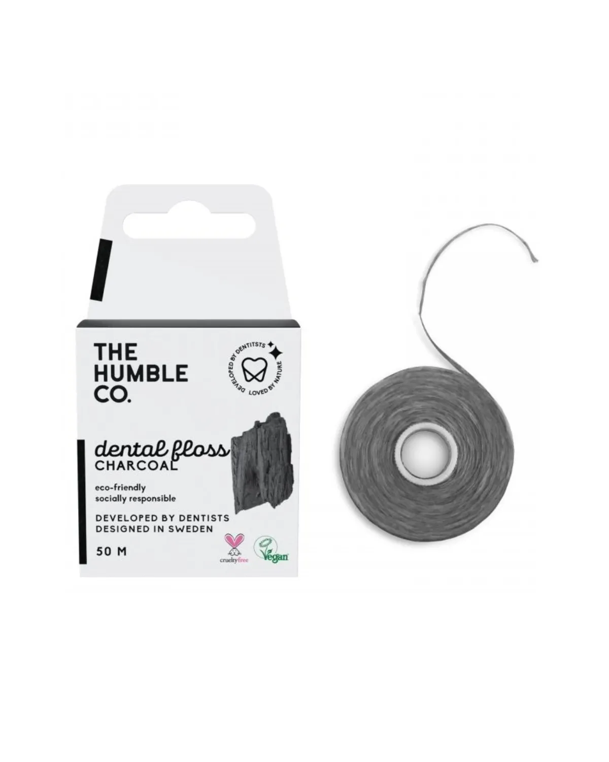 HUMBLE FLOSS KONAC ZA ZUBE 50M-AKTIVNI UGALJ DF004 