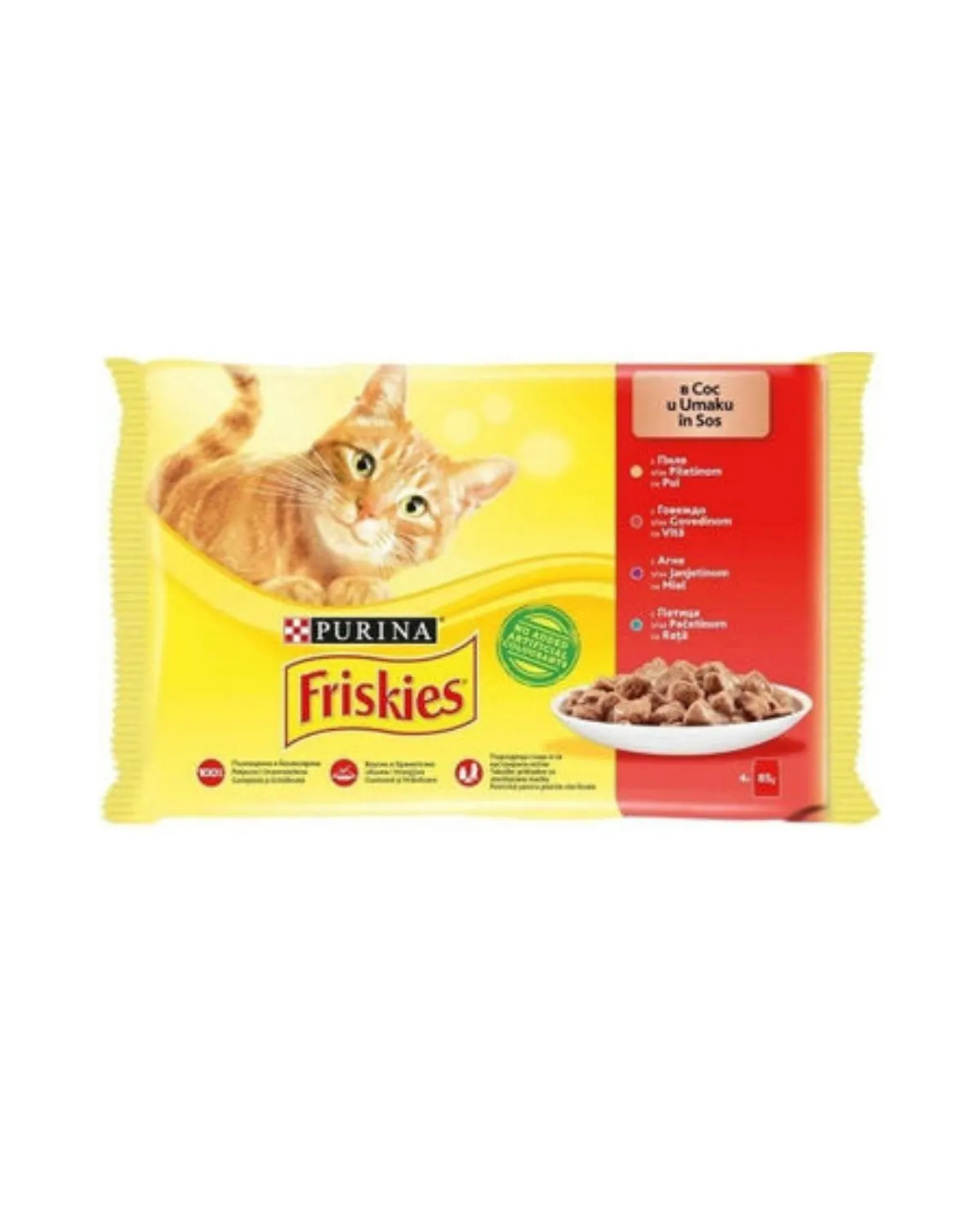 FRISKIES ZA MAČKE U UMAKU SA GOVEDINOM 12X(4X85G) 