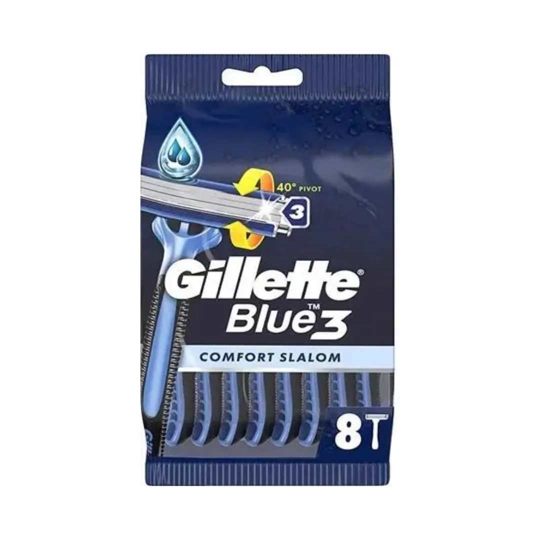 GILLETTE BLUE 3 COMFORT SLALOM 8PCS