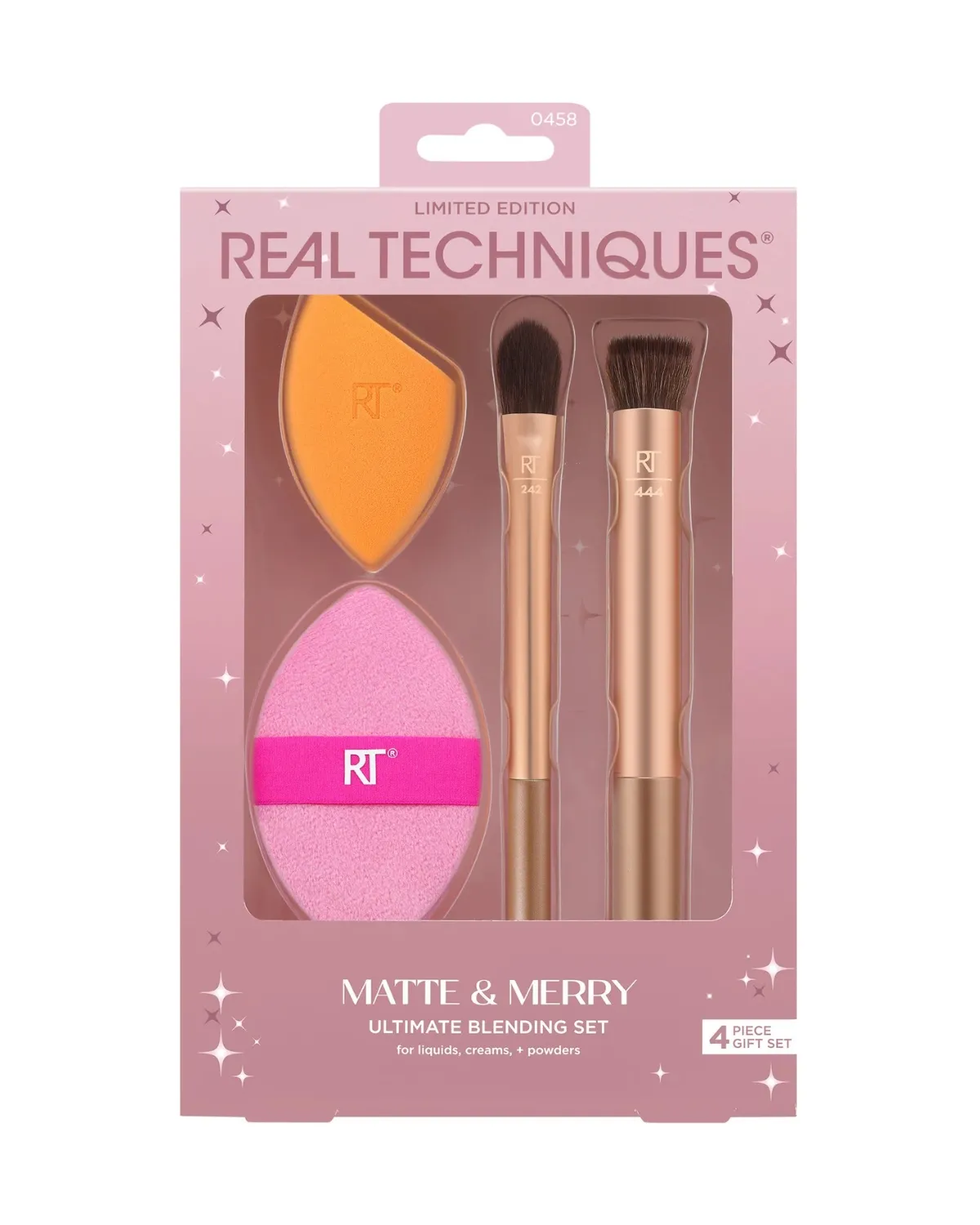 REAL TECHNIQUES SET BRUSH+SPONGE+PUFF 4PCS