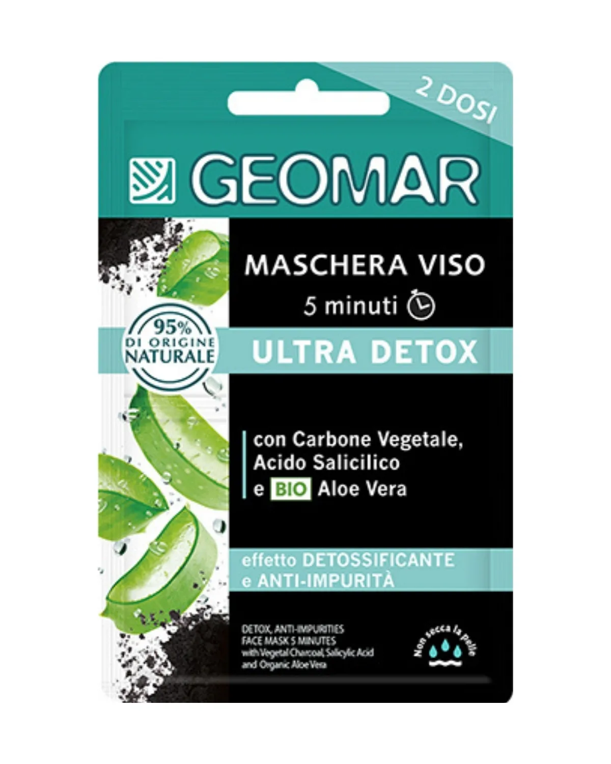 GEOMAR ULTRA-DETOX MASKA ZA LICE PROTIV NECISTOCA SA ORGANSKOM ALOE VEROM 7.5MLX2