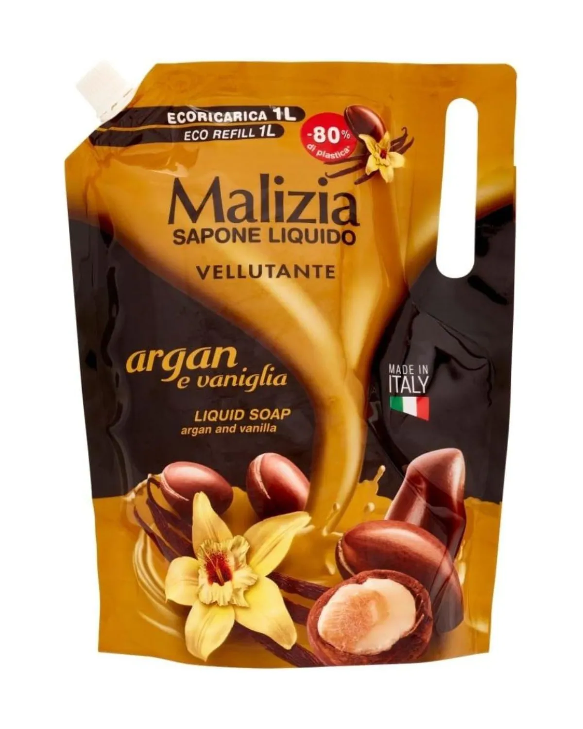 MALIZIA TEČNI SAPUN VREĆICA ARGAN&VANILA 1000ML 