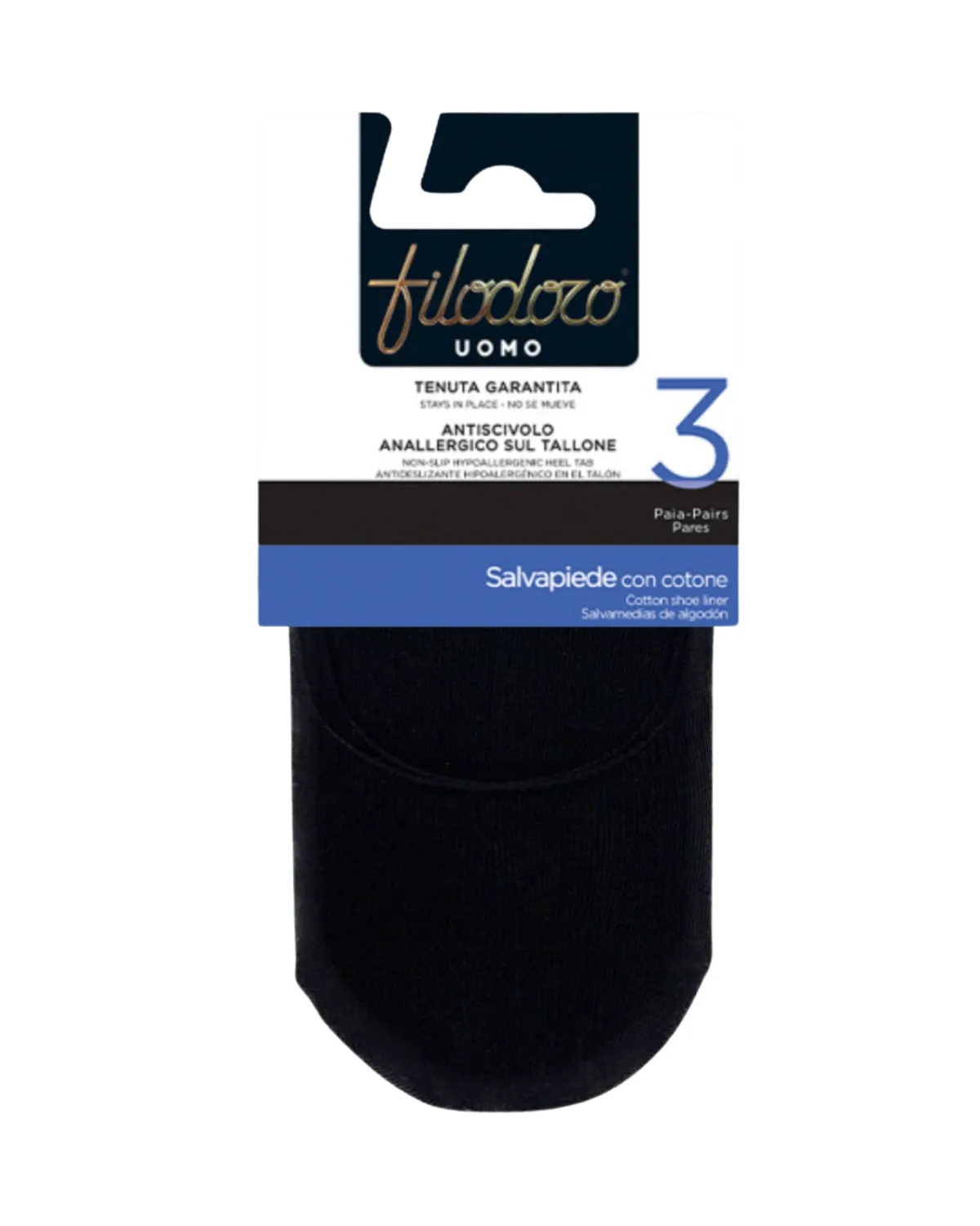 CAR.FILODORO SALVAPIEDE COTONE F115539FI 3P NERO 43/46 