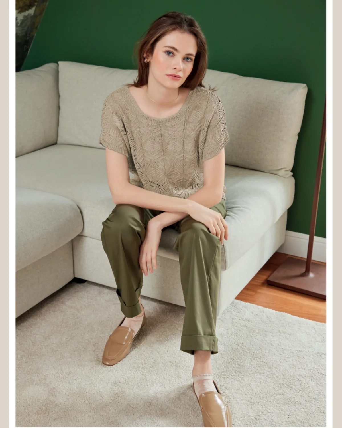 PANTALONE PHI. MATIG. SOPHIE 4213 VERDE MILITARE XL