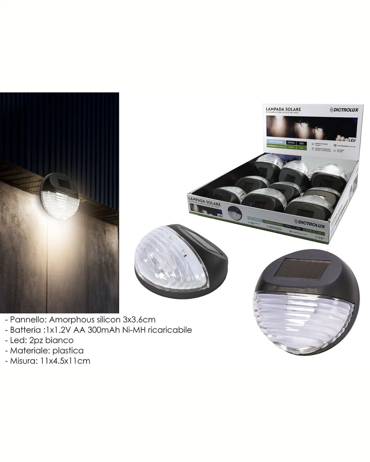 GENERAL TRADE SOLARNA LAMPA ZIDNA CRNA 