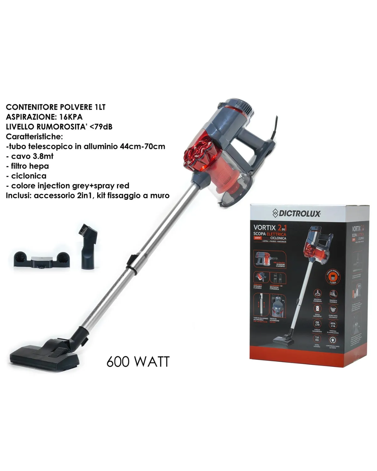 DICTROLUX ŠTAPNI USISIVAČ VORTIX 2U1 600W 