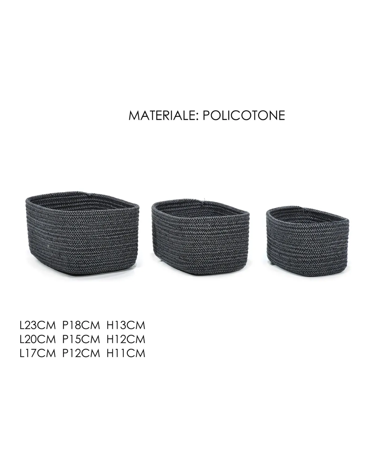 VESTI CASA SET 3 PRAVOUGAONE KORPE CRNA 