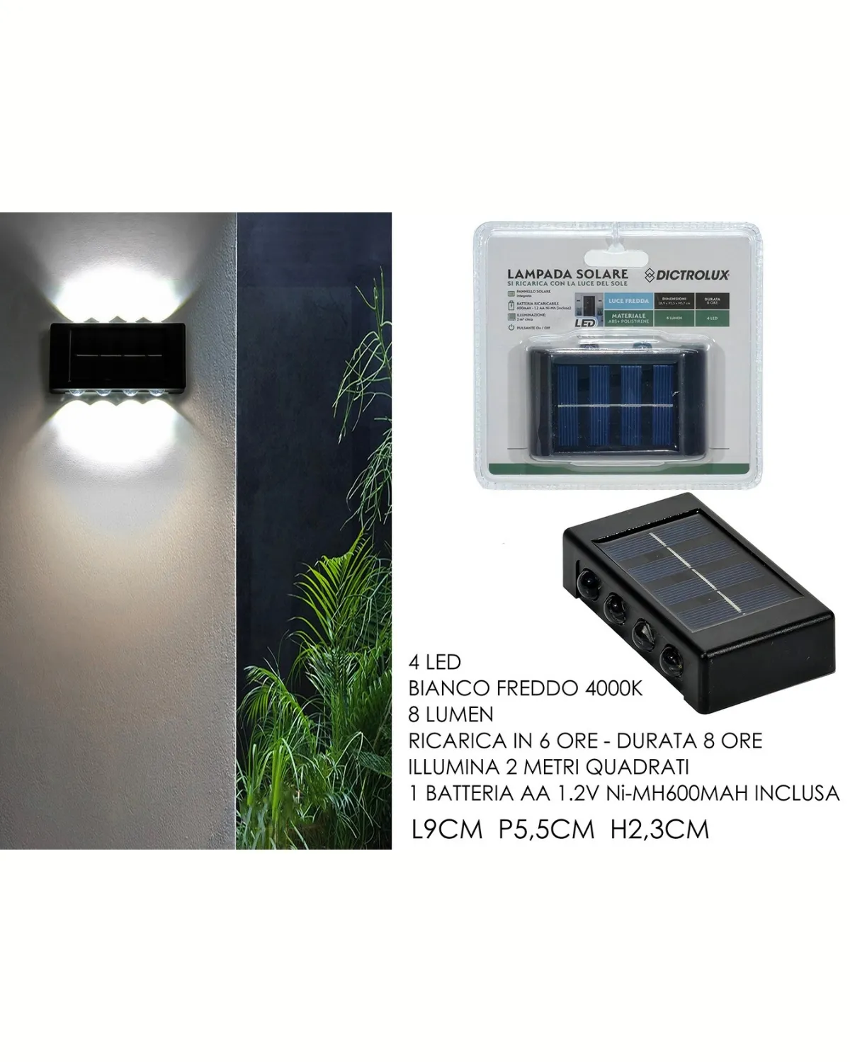GENERAL TRADE ZIDNA SOLARNA LAMPA 4000K 
