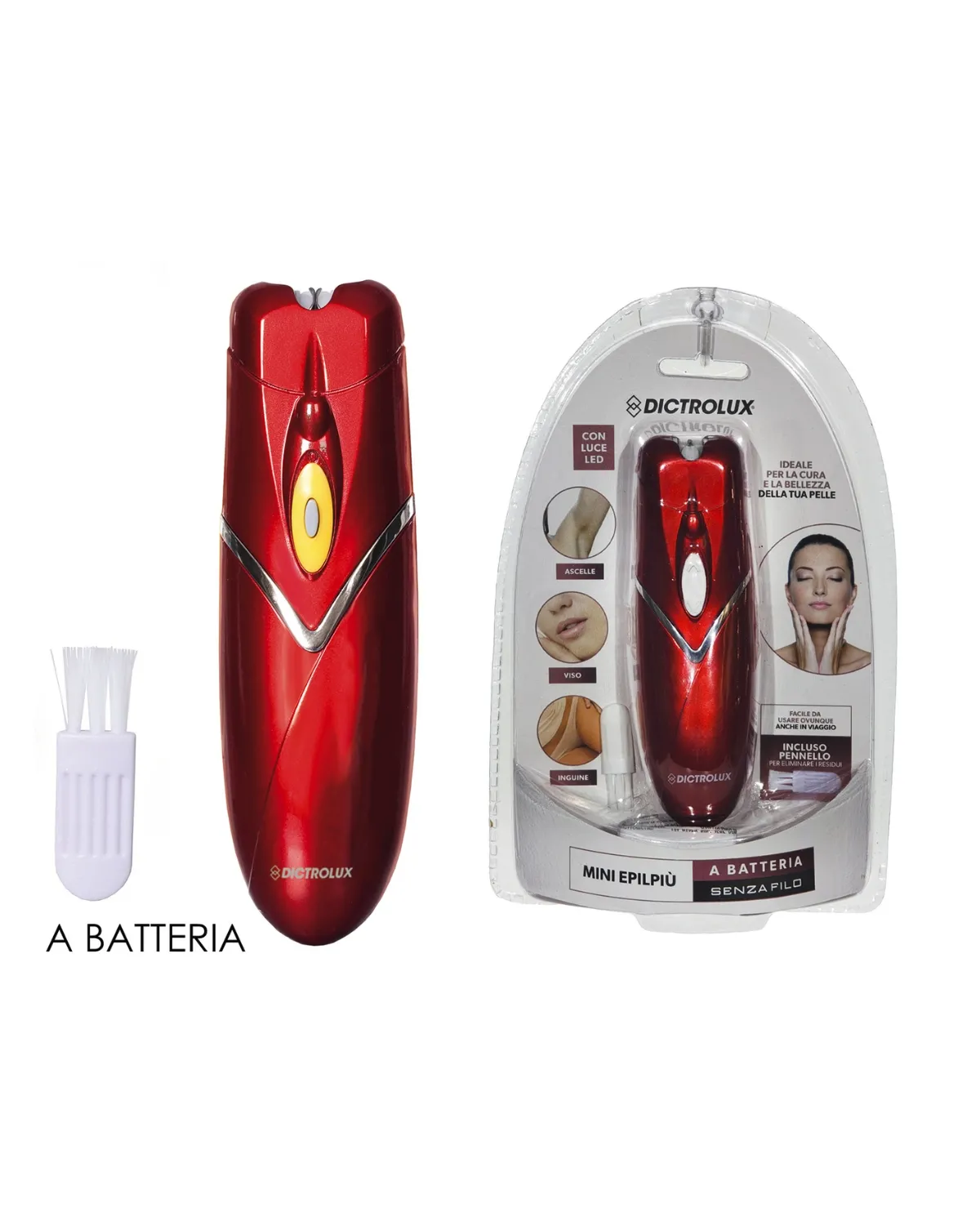DICTROLUX MINI EPILATOR CRVENI A BATERIJA 