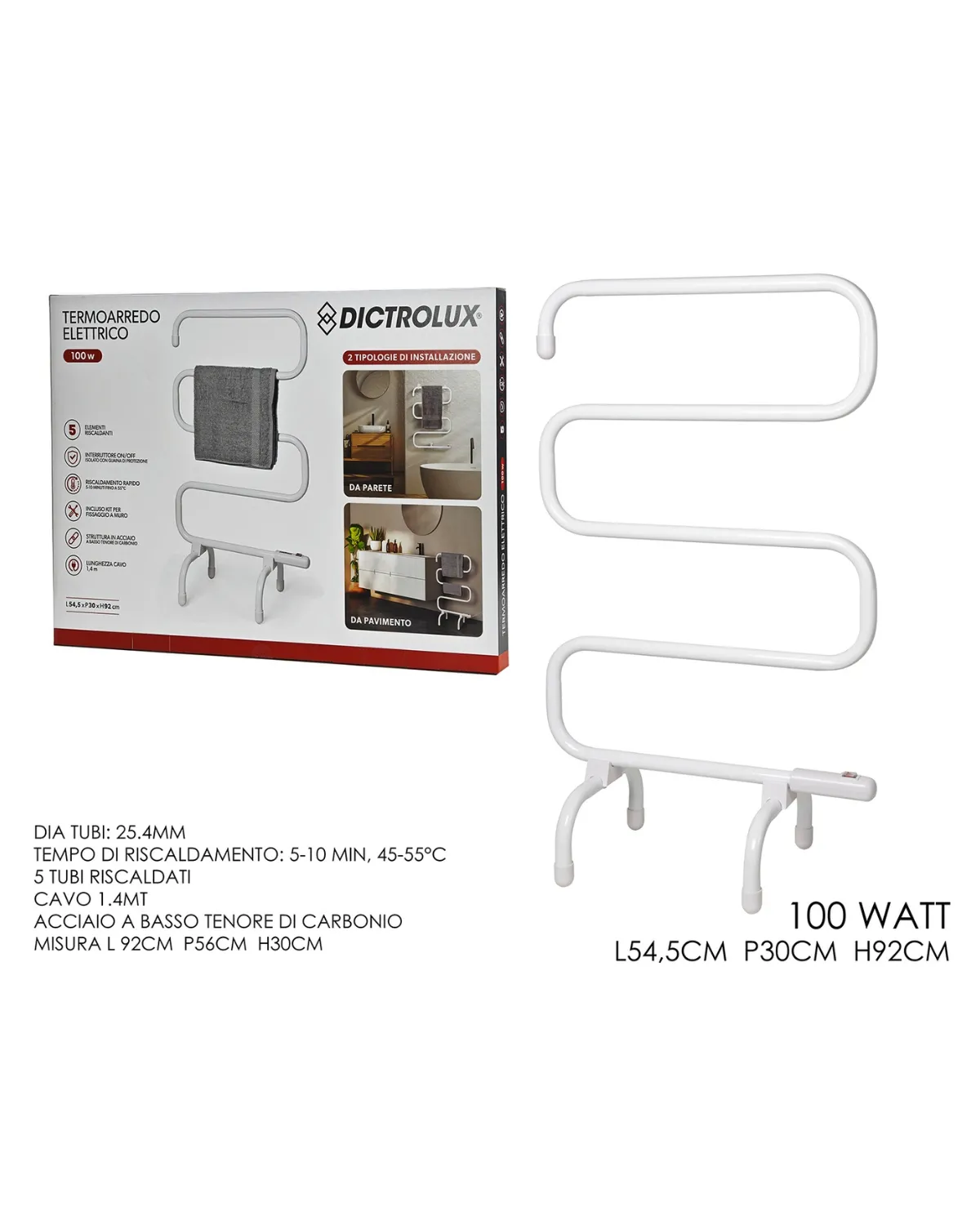 DICTROLUX GRIJALICA ZA PEŠKIRE 5 NIVOA 100W 2U1 