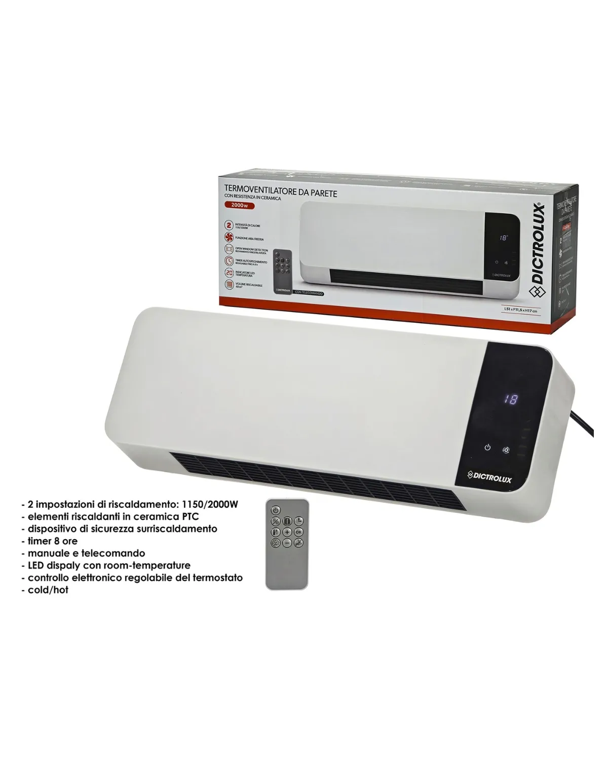 DICTROLUX ZIDNA GRIJALICA 1150-2000W 