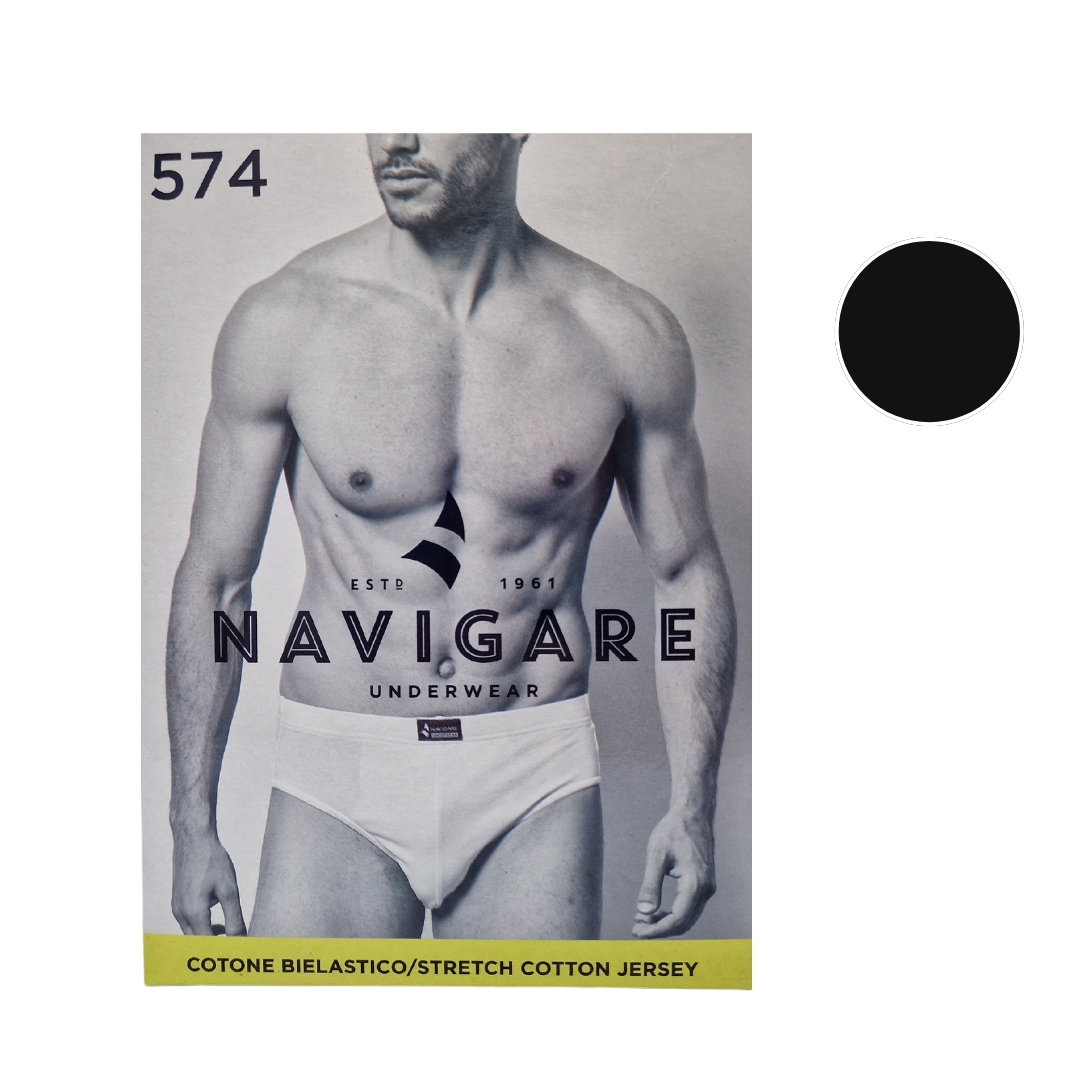 Slips Homme Navigare - Lot De 6 (2 Blancs, 2 Noirs, 2 Bleu Marine) - Coton élastique, Taille 6/XL - Confort Quotidien