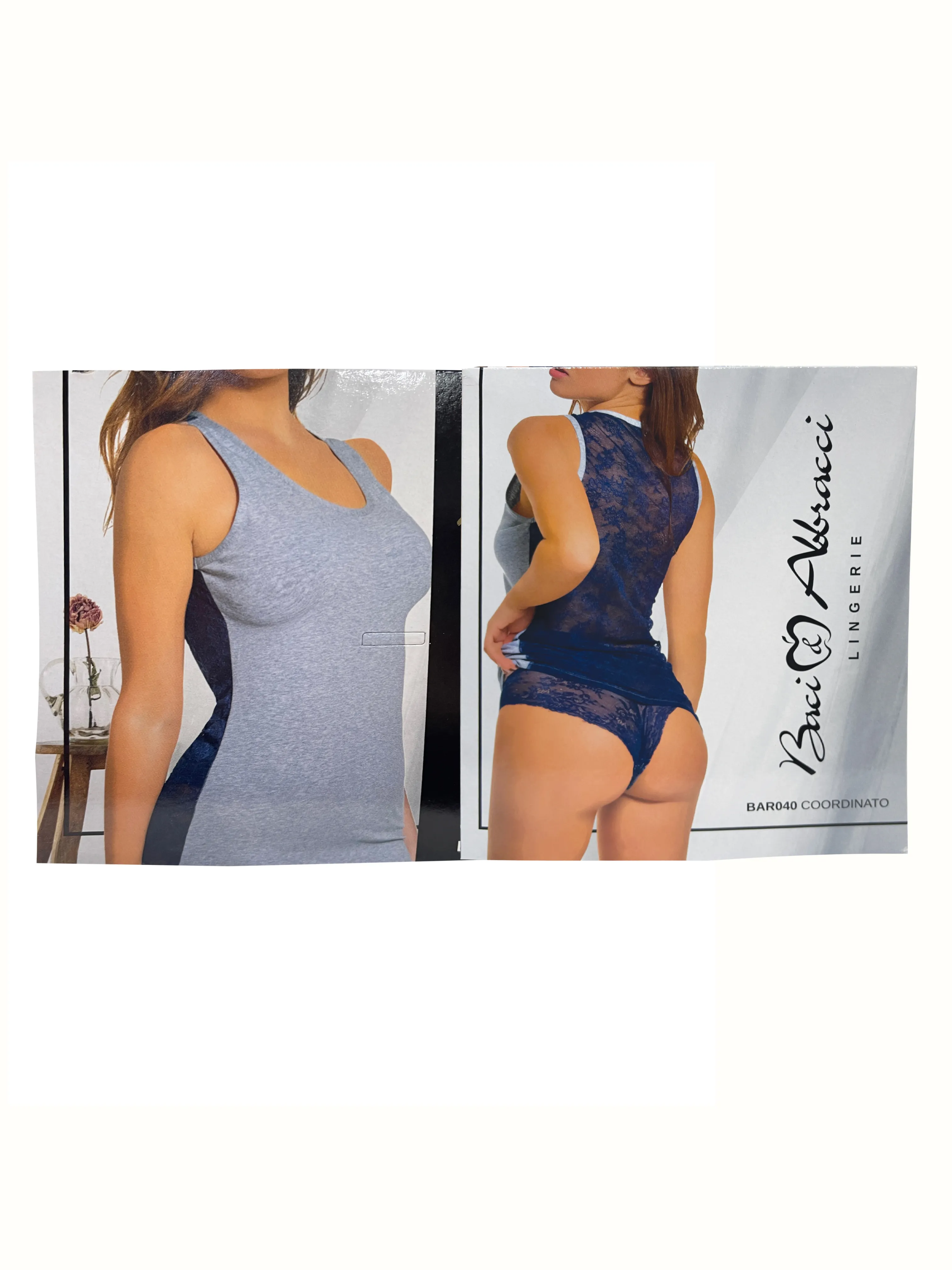 SET BACI&ABBRACCI A.BAR040 MAJICA + GACICE GRIGIO 
