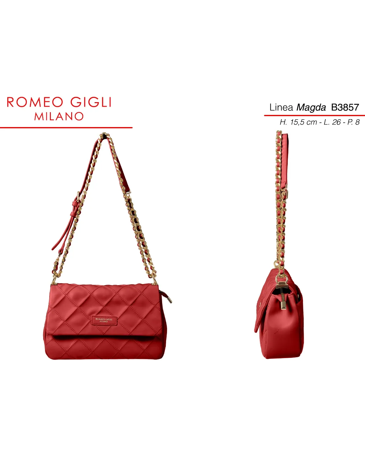 MAGDA BORSA DONNA RG MILANO B3857 ROSSO
