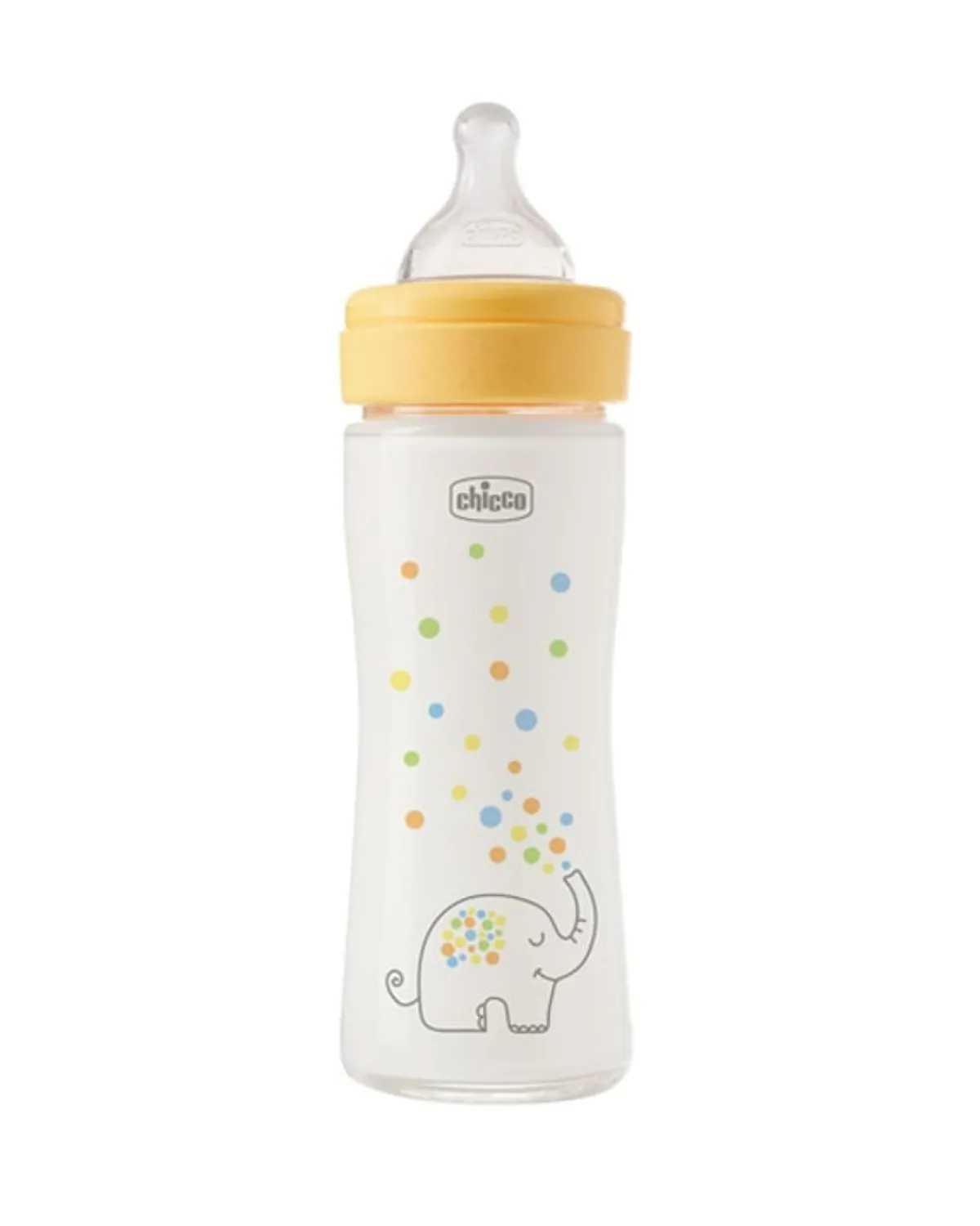 CHICCO FLAŠICA STAKLENA PERFECT EASY 240 ML SILIKON ŽUTA 