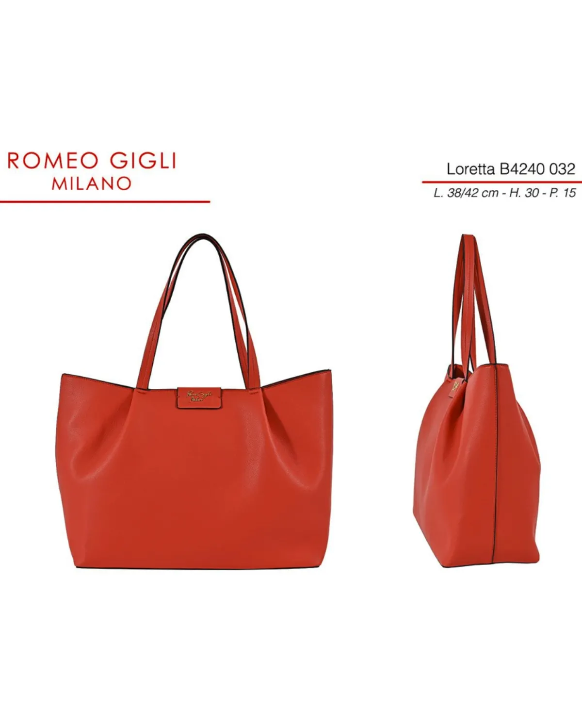 TORBA Z. LORETTA RG MILANO B4240 ROSSO 