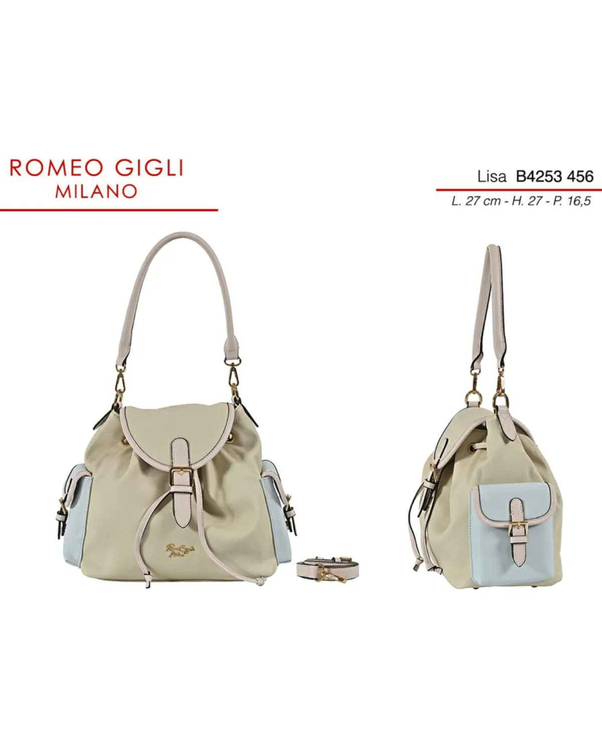 LISA TORBA Z. RG MILANO B4253 BEIGE/MULTICOLOR 