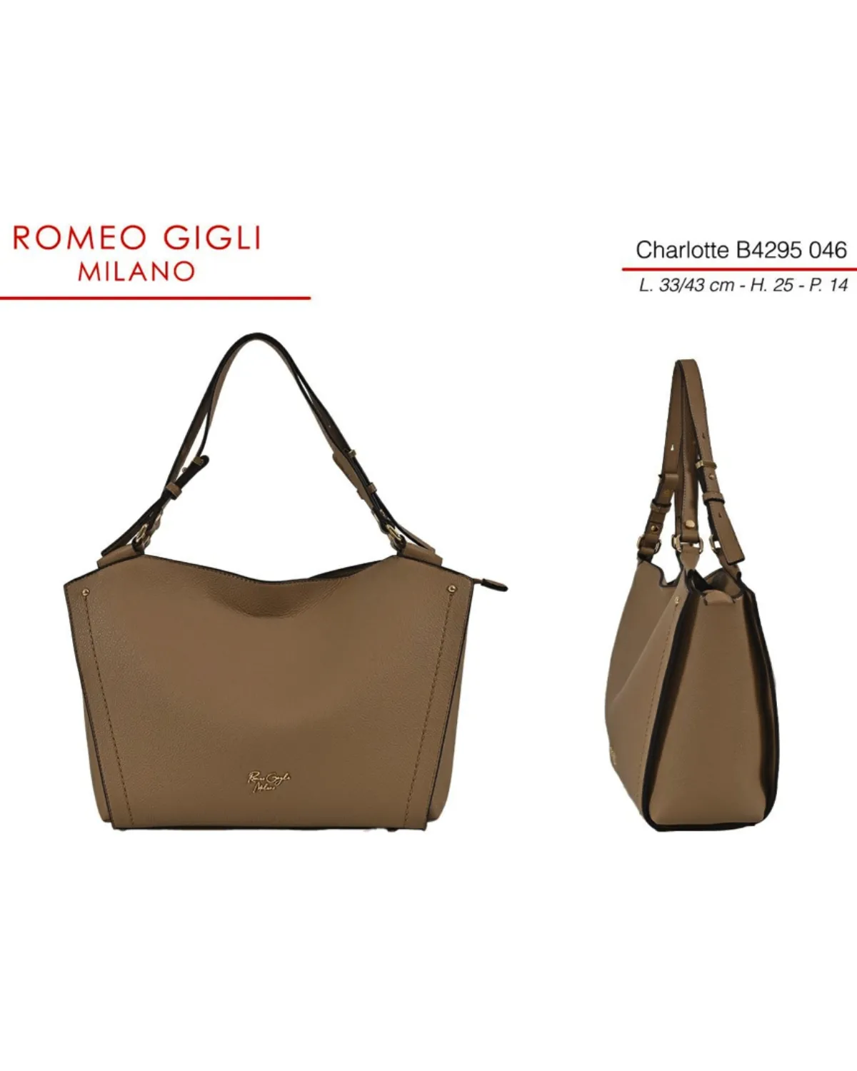 CHARLOTTE TORBA Z. RG MILANO B4295 TABACCO 