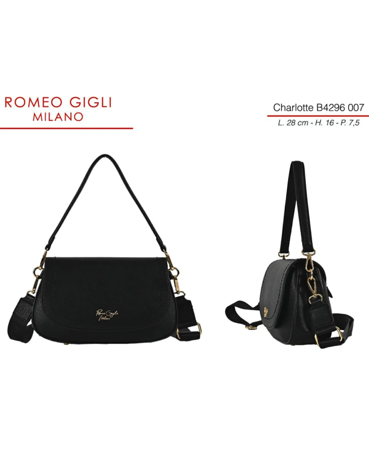 CHARLOTTE TORBA Z. RG MILANO B4296 NERO 