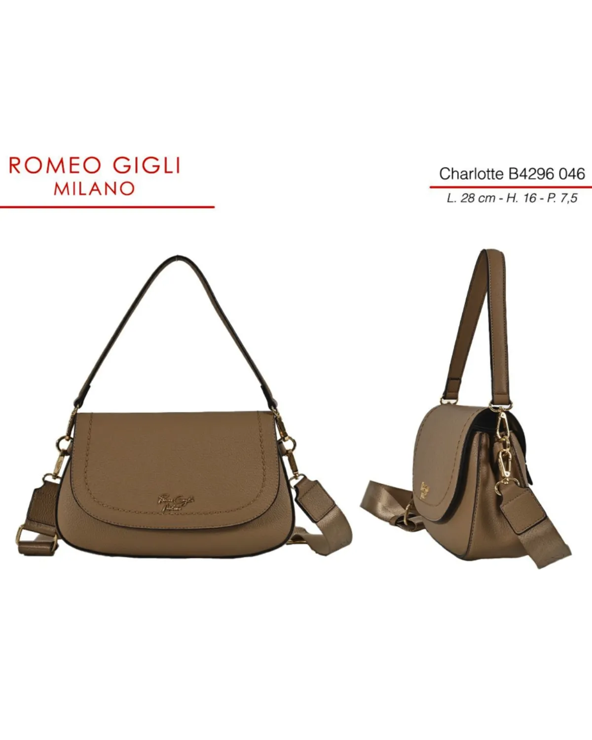 CHARLOTTE TORBA Z. RG MILANO B4296 TABACCO 