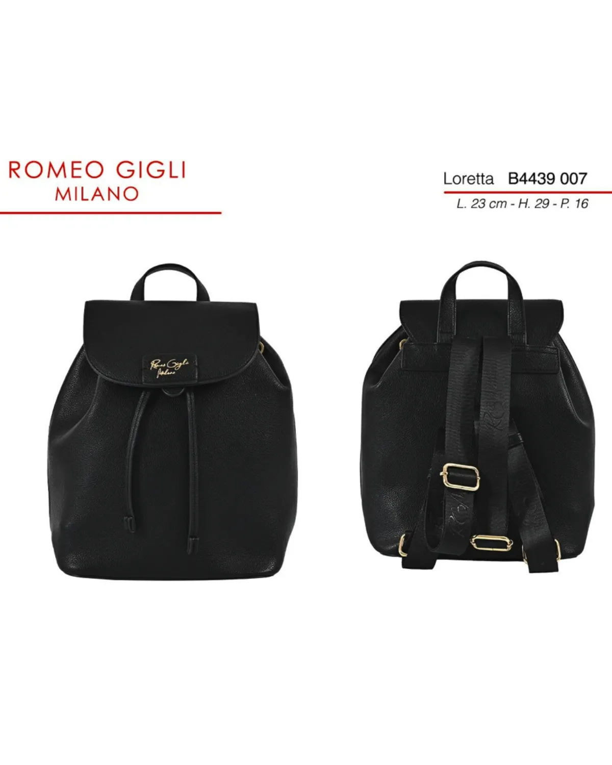 LORETTA ZAINO DONNA RG MILANO B4439 NERO 