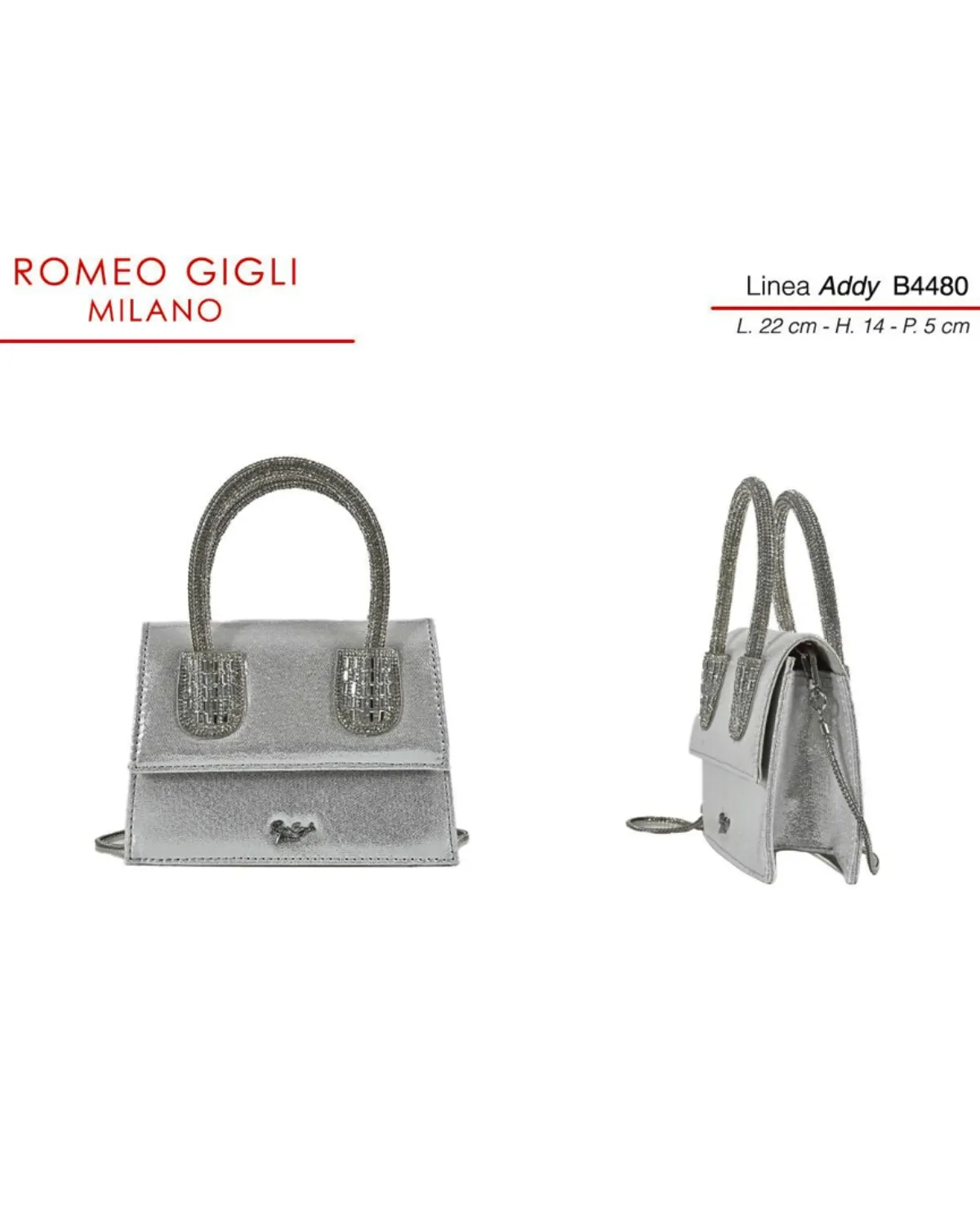 TORBA ADDY ELEGANTE RG MILANO B4480 ARGEN 