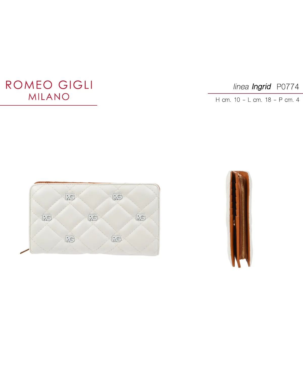 NOVČANIK ŽENSKI INGRID OFF WHITE/CUOIO ROMEO GIGLI MILANO