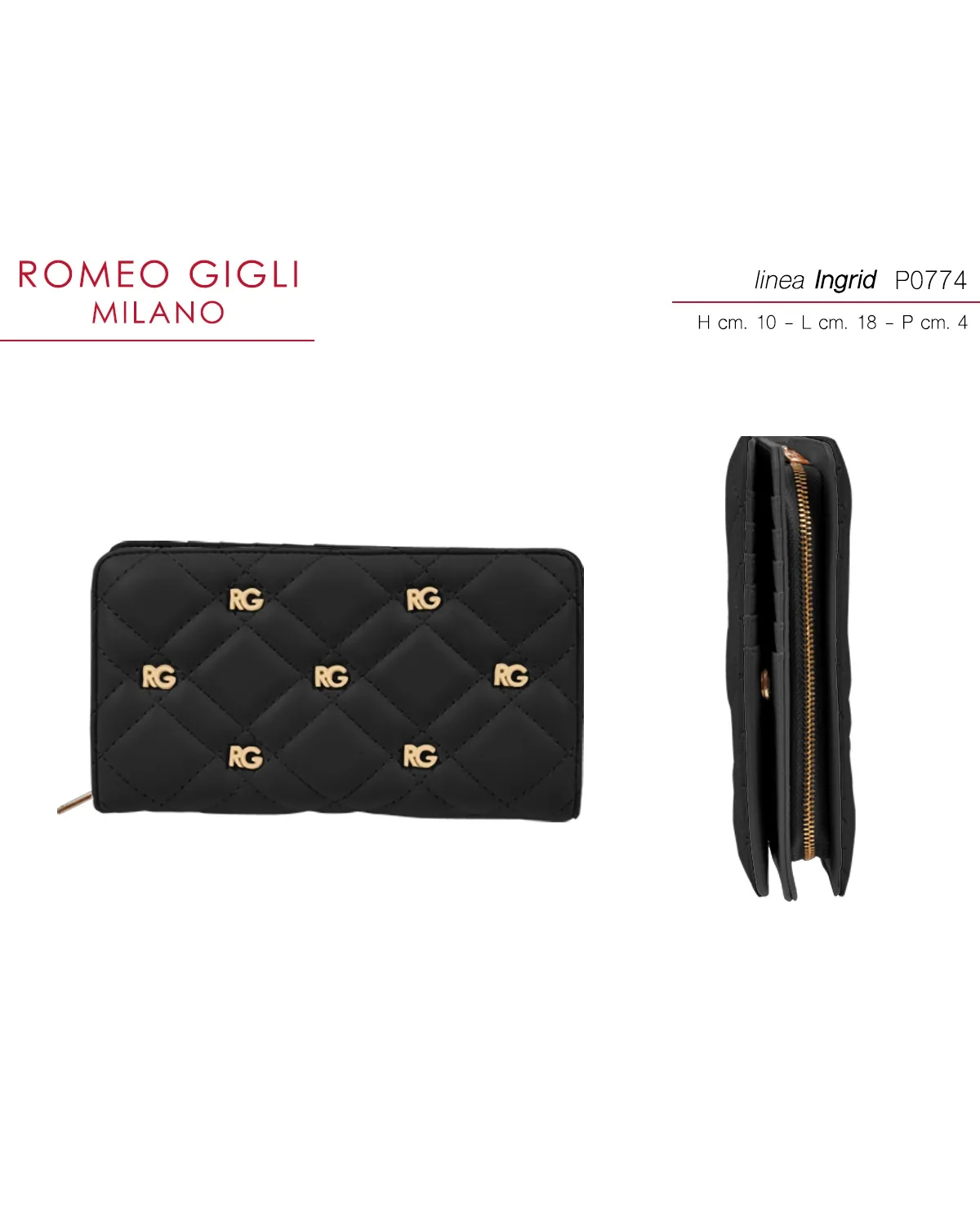 NOVČANIK ŽENSKI INGRID NERO ROMEO GIGLI MILANO