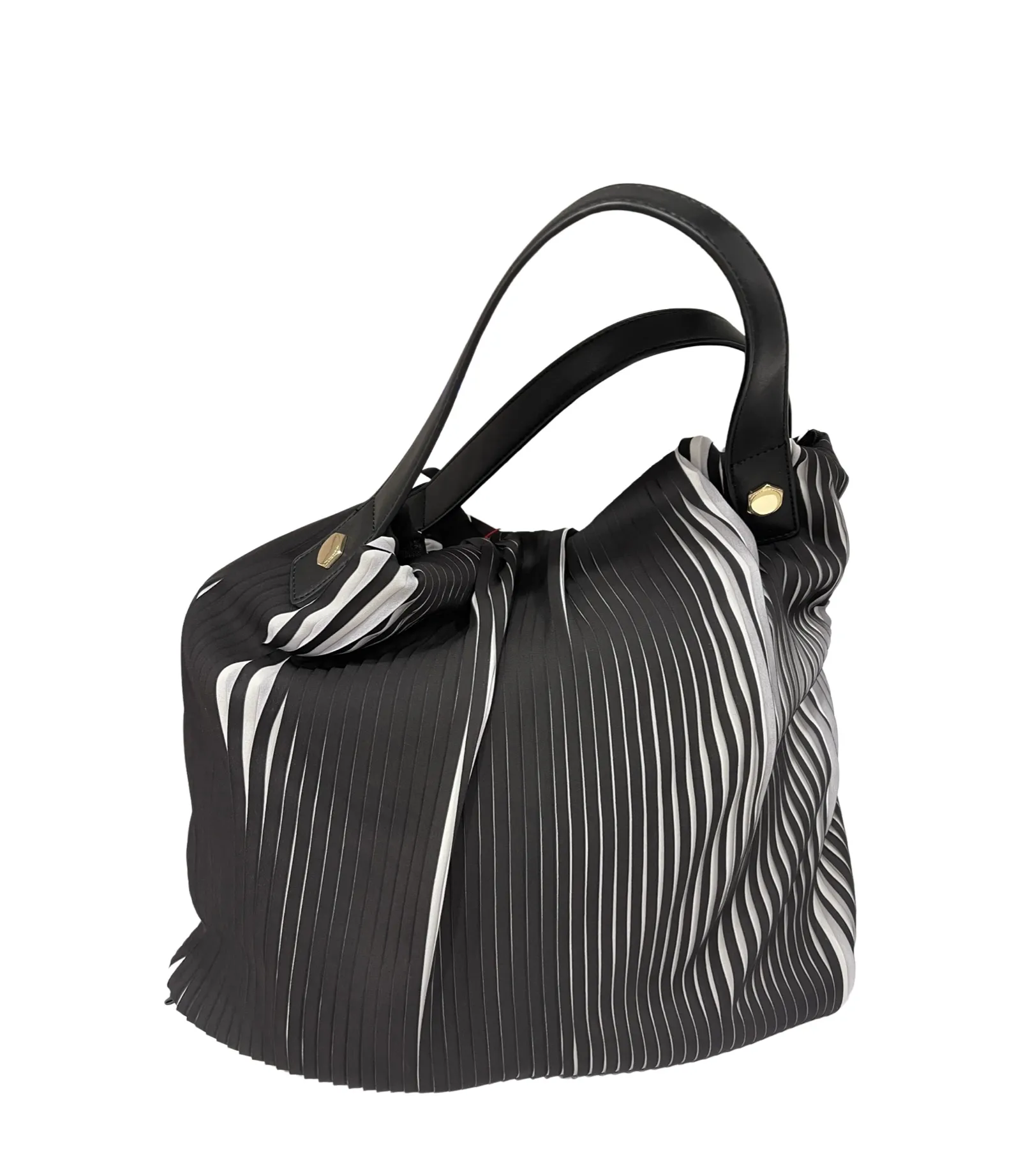 TORBA PLISSE NERO/OFF DONNA RG MILANO