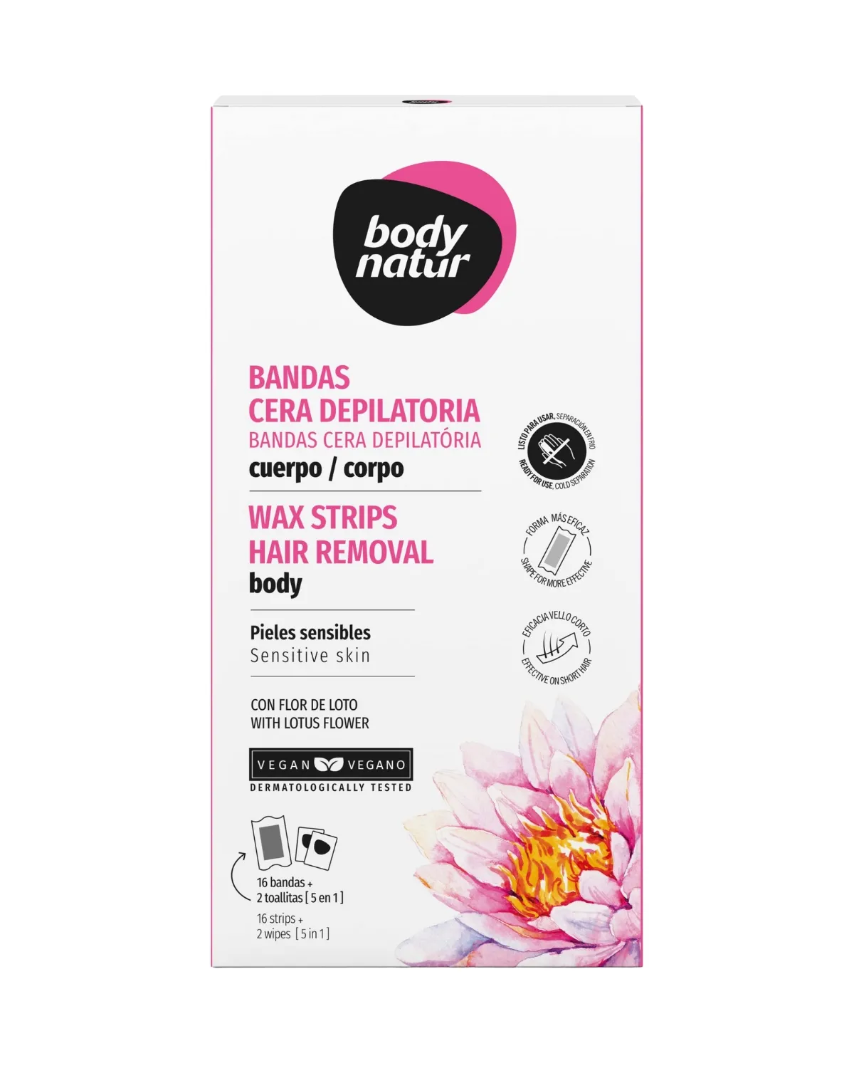 BODY NATUR TRAKE ZA DEPILACIJU TIJELA ZA OSJETLJIVU KOŽU LOTUS FLOWER
