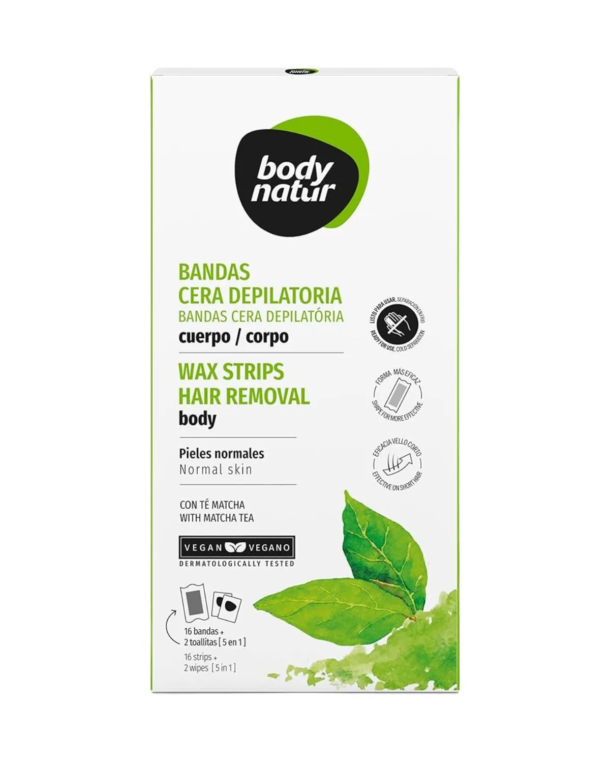 BODY NATUR TRAKE ZA DEPILACIJU ZA NORMALNU KOŽU MATCHA TEA