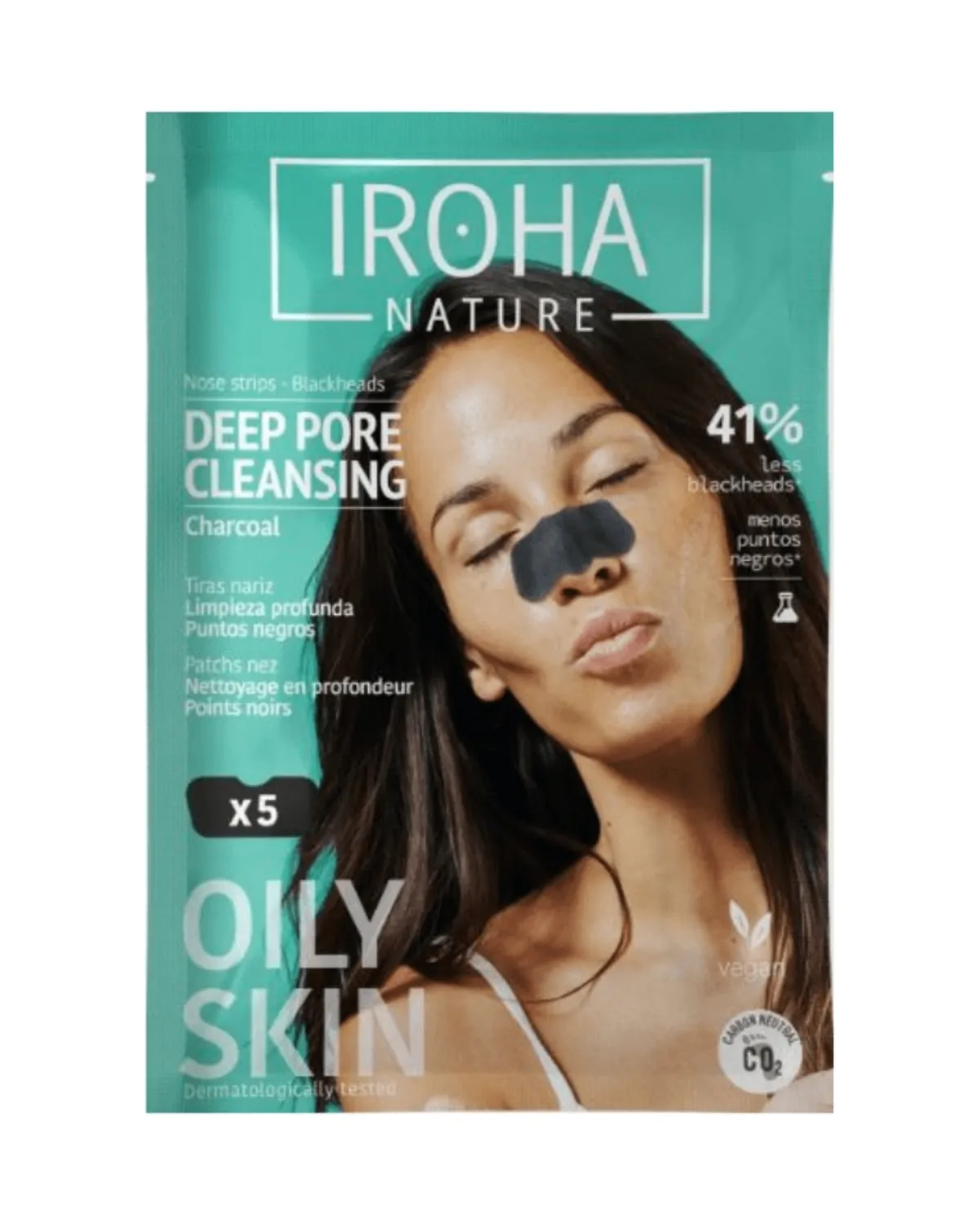 IROHA DETOX TRAKE ZA PORE NA NOSU CHARCOAL 5 TRETMANA 